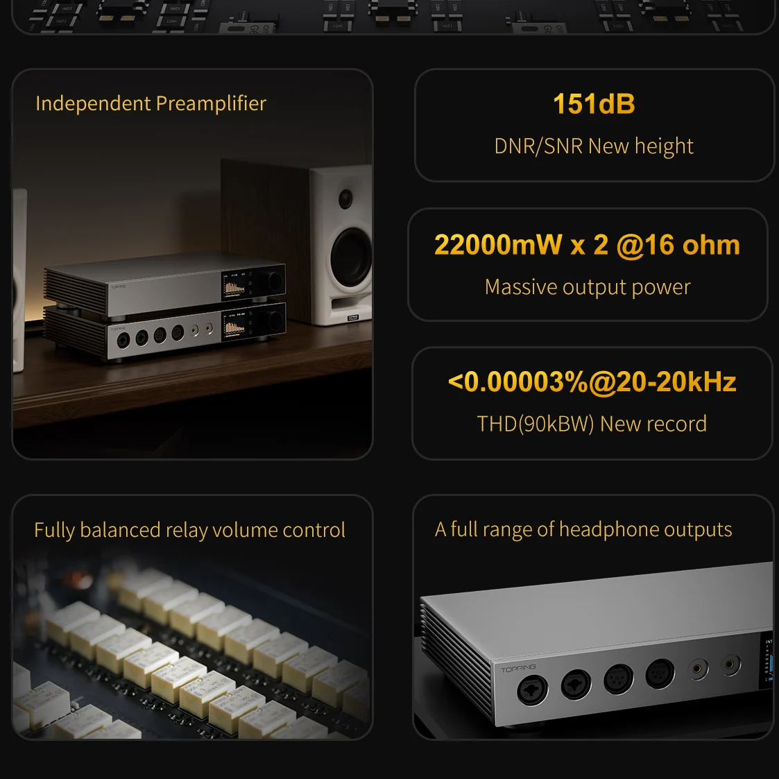 TOPPING A900 Ultra-Flagship Headphone Amplifier (Used-like new) - Image 5
